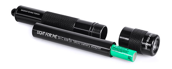 Light For Me 3x C-Size to 18650 Battery Adapter