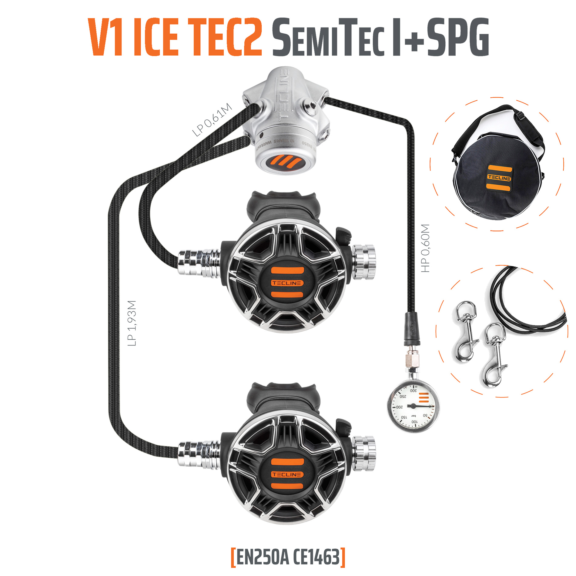 Tecline Regulator V1 ICE TEC2 SemiTec I set with SPG - EN250A Tecline Regulator V1 ICE TEC2 SemiTec I set with SPG - EN250A