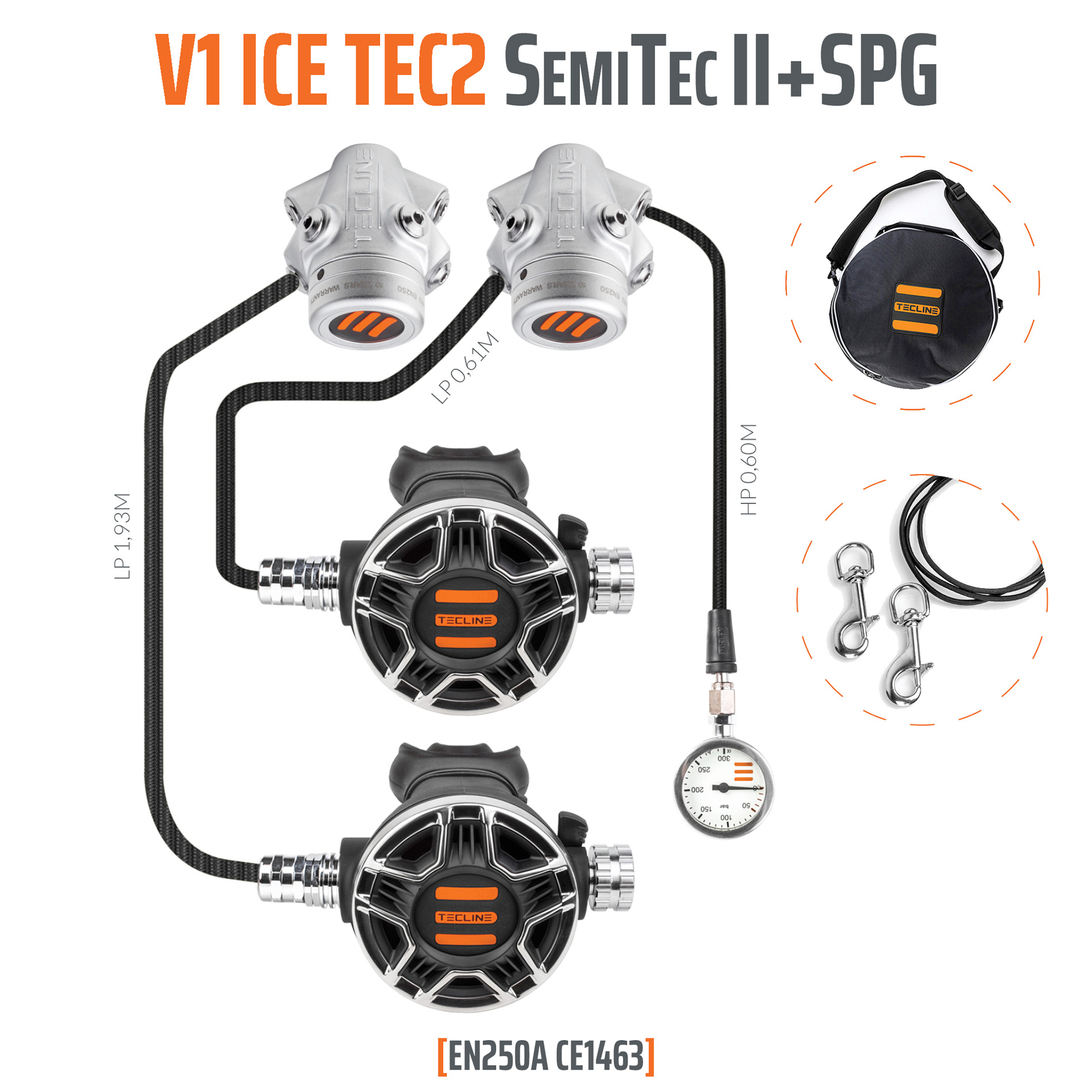 Tecline Regulator V1 ICE TEC2 SemiTec II set with SPG - EN250A Tecline Regulator V1 ICE TEC2 SemiTec II set with SPG - EN250A